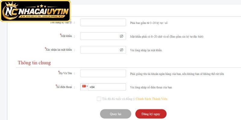 Hoàn thiện biểu mẫu ghi danh đại lý