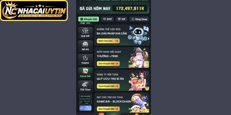 Khuyến mãi 789K cho Casino, Game Bài, Thể Thao